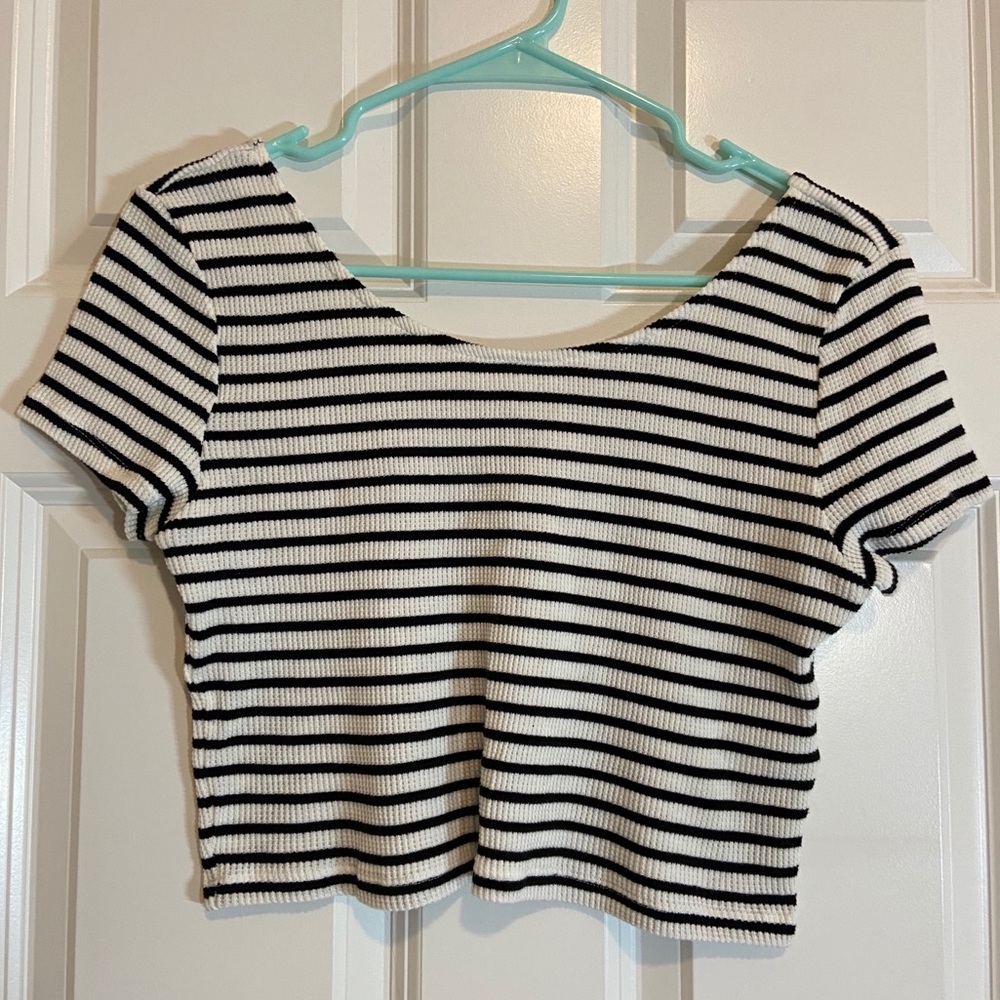 Tight Striped Ribbed Crop